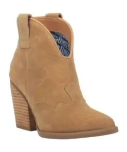 Womens Dingo Flannie Leather Bootie DI342 Natural