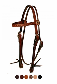 Circle Y Border Tooled Broadband Headstall