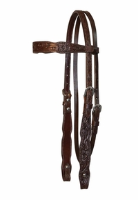 Circle Y Shaped Floral Browband Headstall