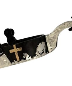Kelly Silver Spurs with Reverent Design Antique Brown ssjt 78-9988