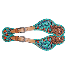 Womens Rafter T Cactus Spur Strap with Floral Tooling SS477