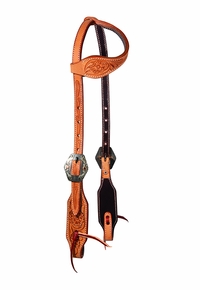Professionals Choice Floral Rough-Out Single Ear Headstall